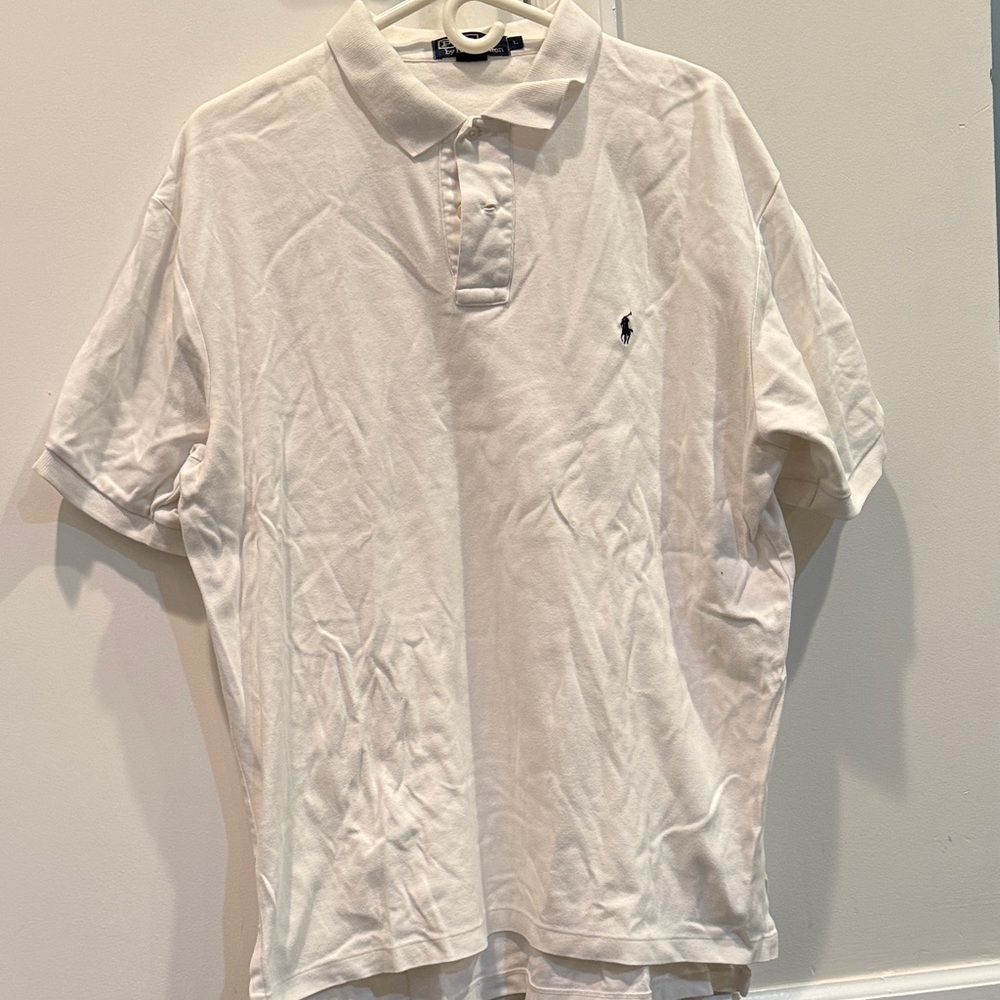 Ralph Lauren Classic White Polo Shirt. Size large